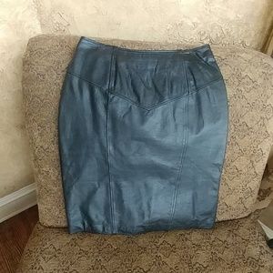 Pelle Cuir Black Leather Skirt